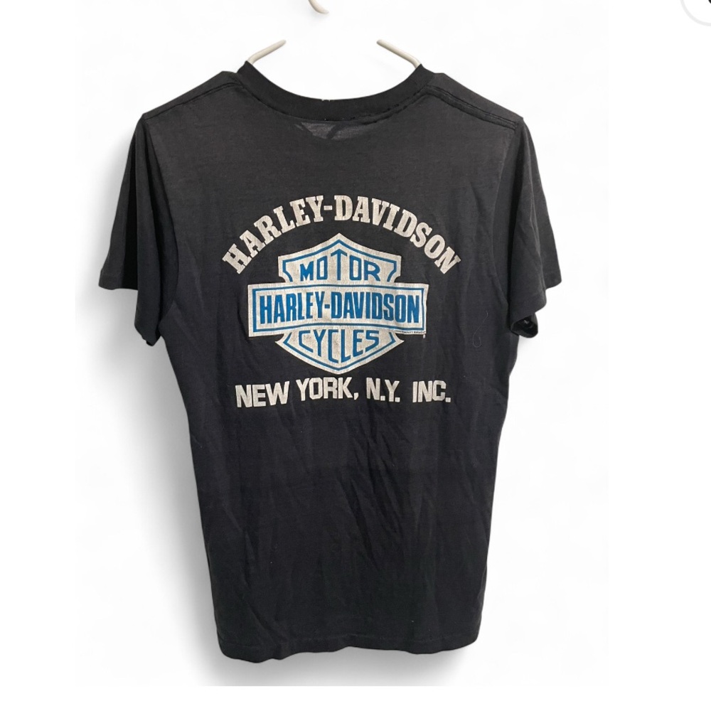 Vintage 1982 Harley-Davidson Black Graphic unisex T-Shirt - Picture 2 of 4